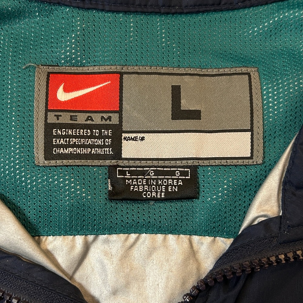 Vintage Nike Windbreaker Mens Large Teal Navy Miami Dolphins NFL Quarter Zip - Picture 5 of 12